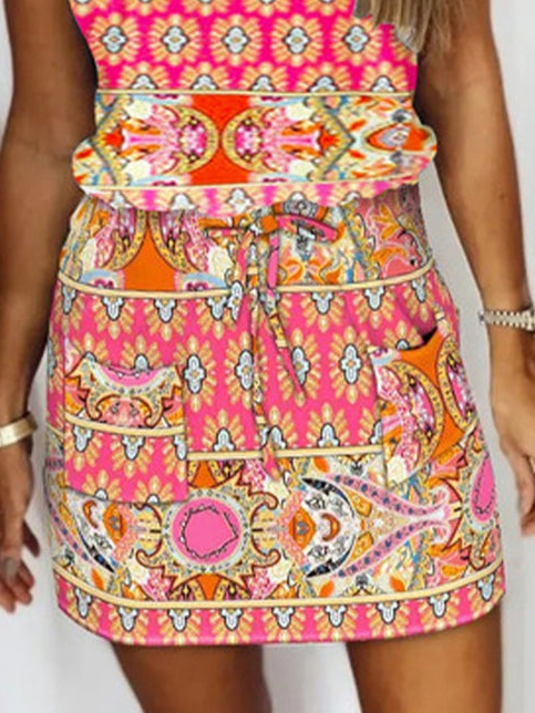 Spaghetti Regular Fit Ethnic Dress