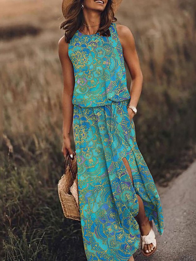 Sleeveless woven dress