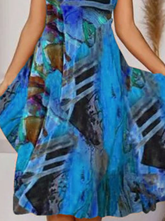 V-neck MIDI Hawaiian dress