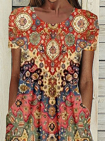 Loose crew neck dress
