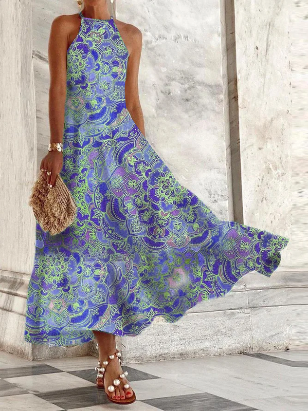A sleeveless knit dress