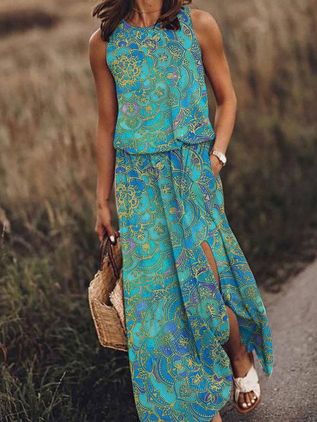 Sleeveless woven dress