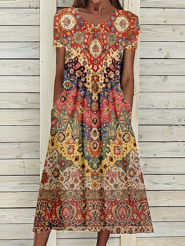 Loose crew neck dress