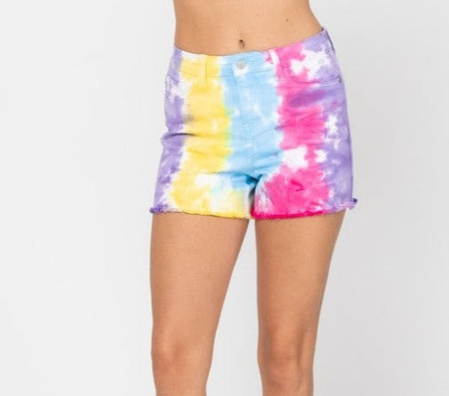 Blue Tie Dye Shorts