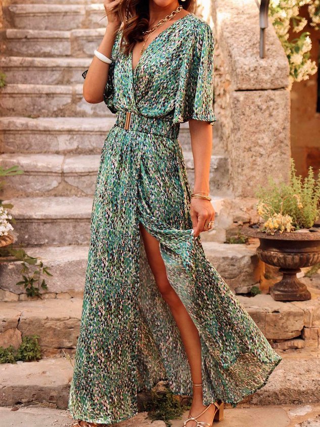 Vacation Disty Short Sleeve Dress